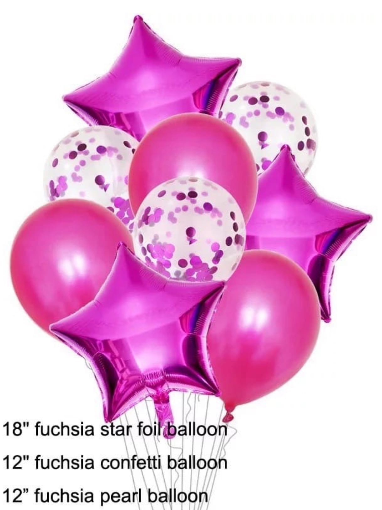Композиция из 9 воздушных шаров (розовая)